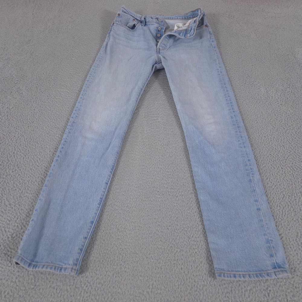 Levis Jeans Womens 28 Light Wash 501 Original Straight Leg Denim Button Fly